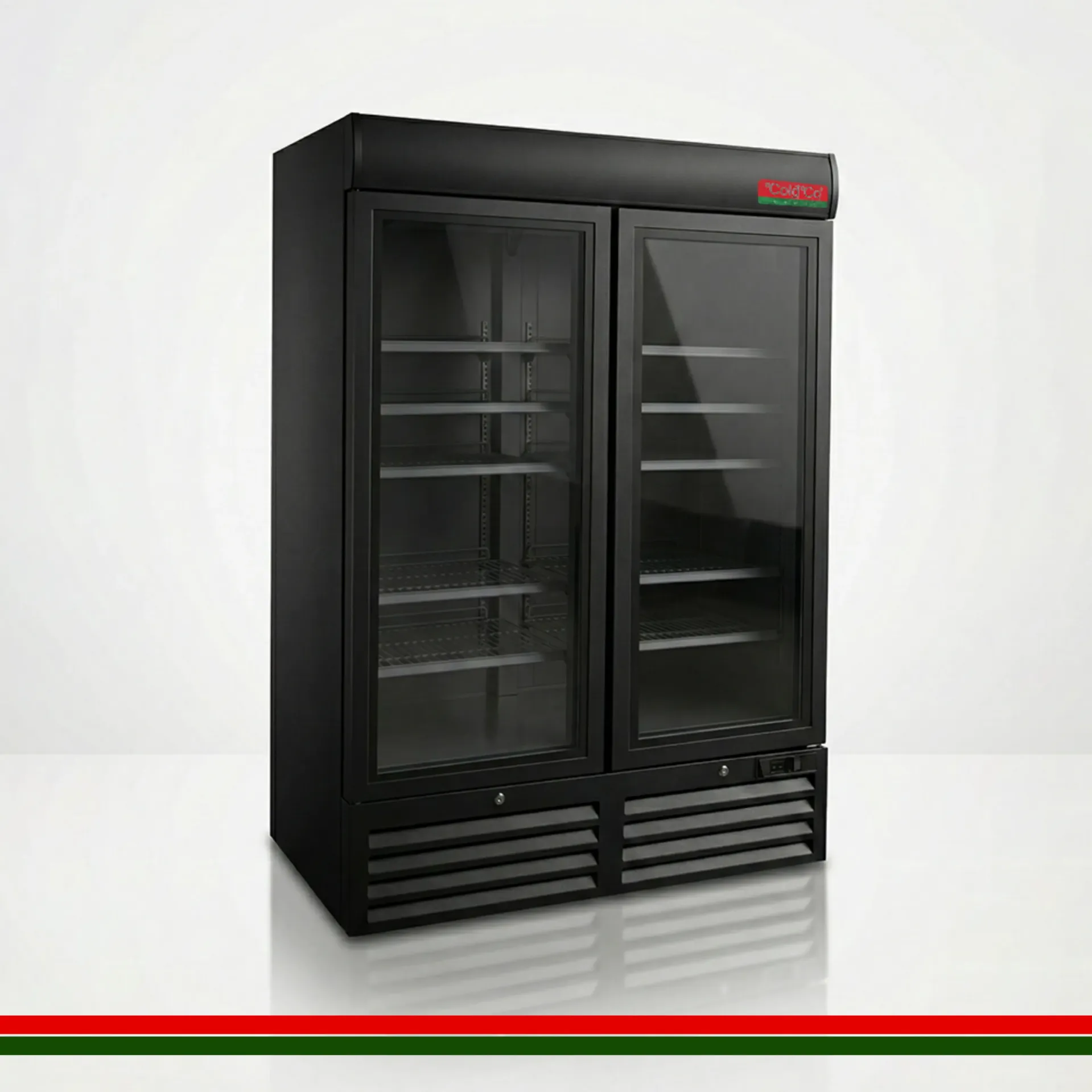 [CCMOSCOW22DB] CC Moscow 2 Plug in Glass 2 Door Fridge 1250x710x2000 Black